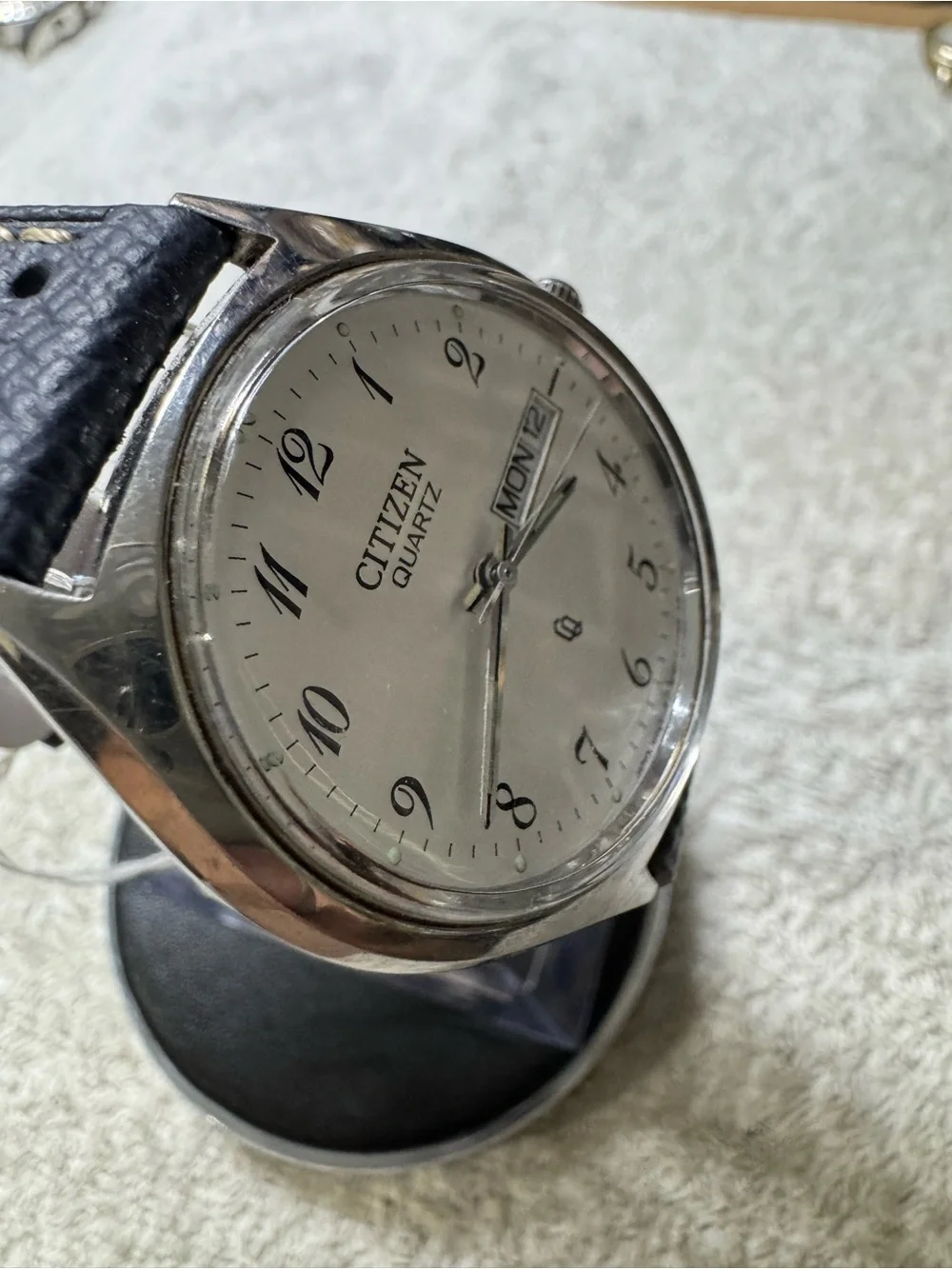 Citizen Silver Dial Watch with Black Strap